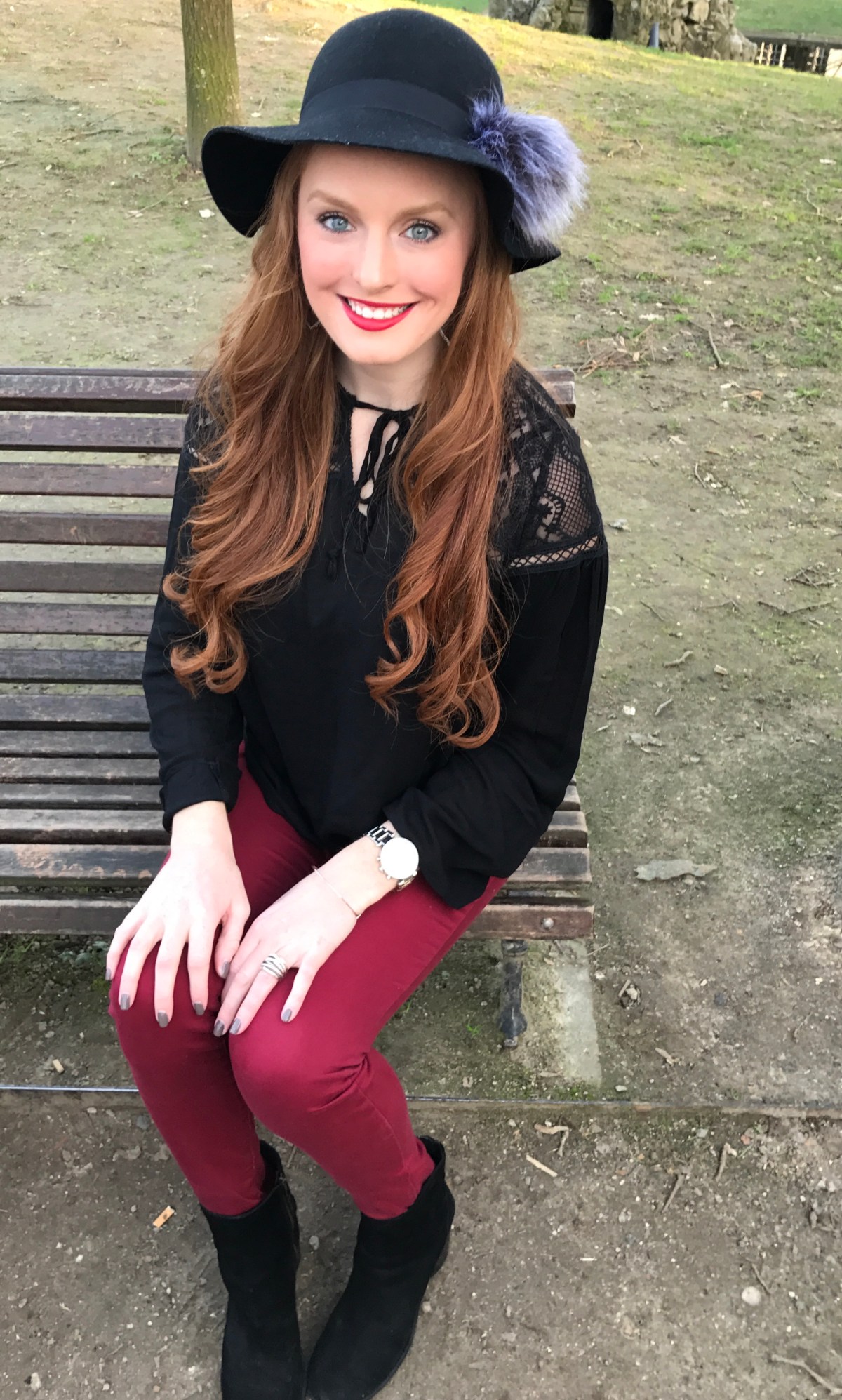 red and black close up outfit picture