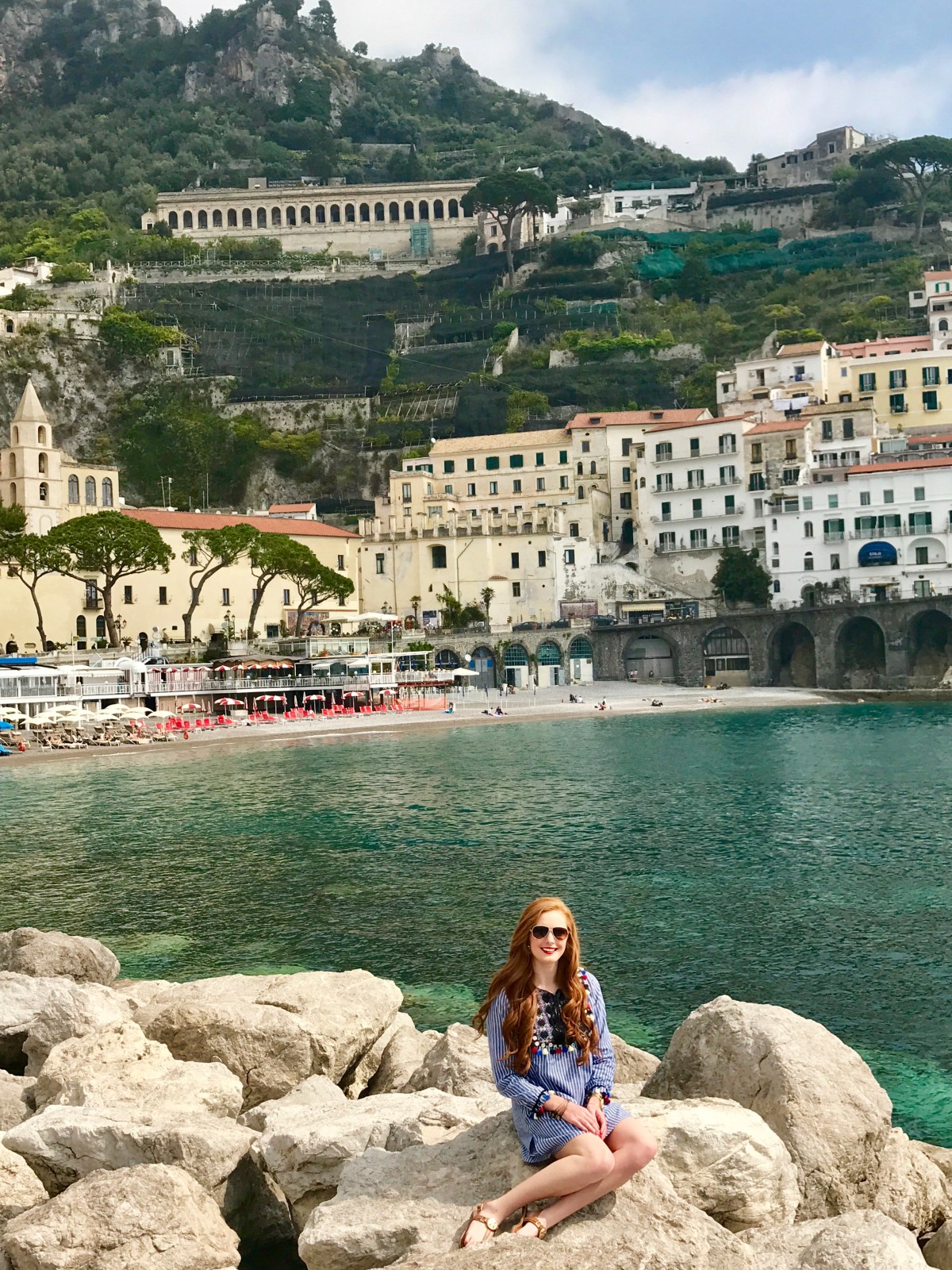 Amalfi smiling on rock